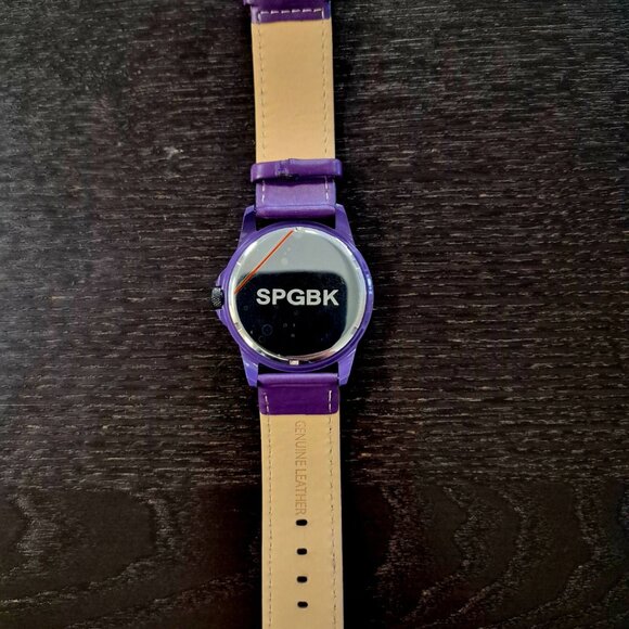 SPGBK  Unisex Britt Purple Leather Band Watch 44mm - Picture 3 of 4